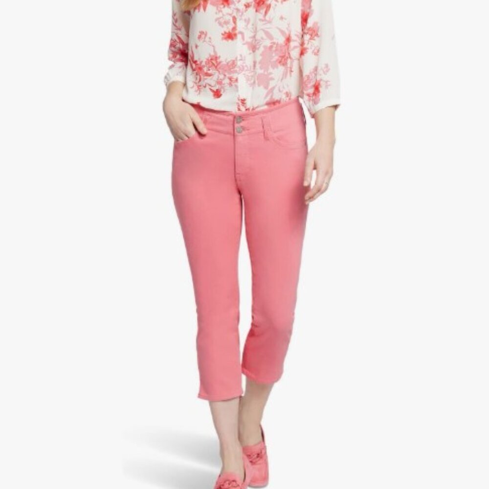 NYDJ Women's Chloe Capri Jean, Pink‎ Punch Women's Size 14 NWT